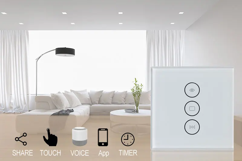 New product idea 2022 EU/UK curtains switch automation tuya smart life App remote open/close shutter curtain switches