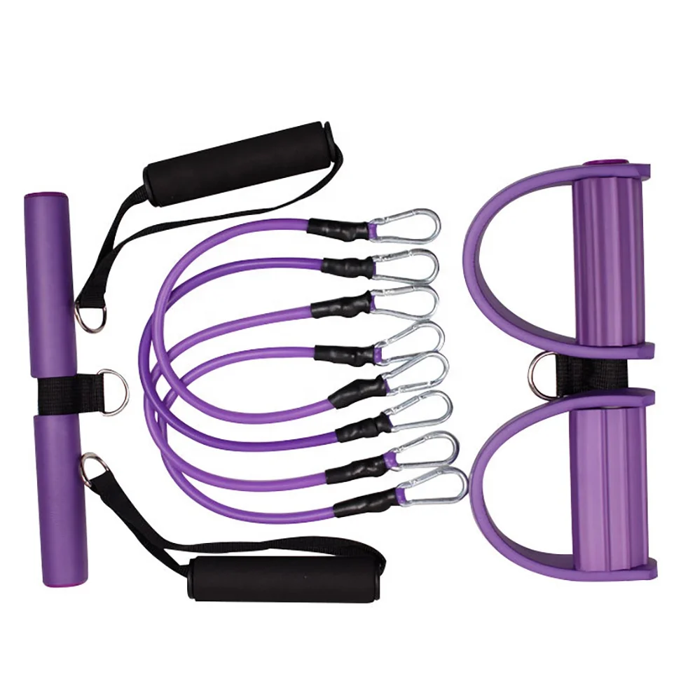 Resistance Bands With Handle Kit 4 Tube Elastic Pedal Sit Up Pull Rope Bodybuilding Expander Slimming Training Gym Fitness Sets