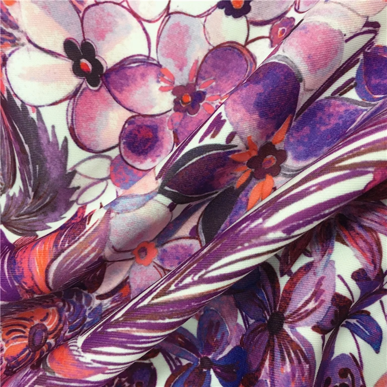 
Factory custom more beautiful top one digital print swimwear fabric 