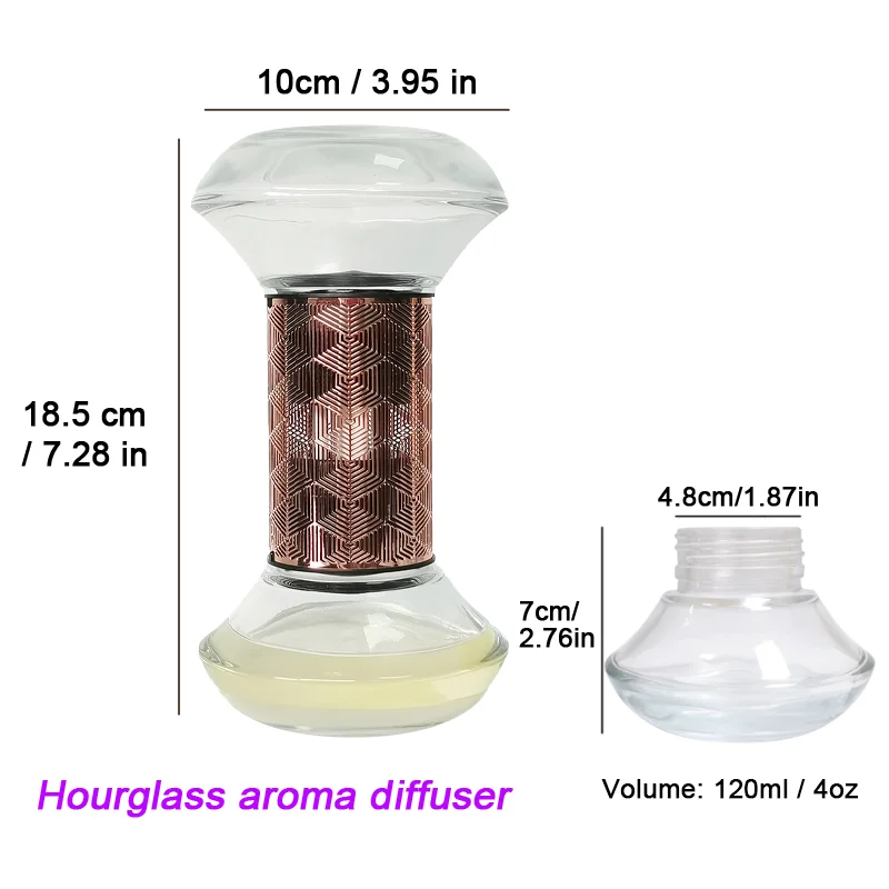 Hourglass Shape Natural Fragrance Oil Aroma Reed Diffuser Home Fragrance Luxury Aroma Perfume Essential Oil Diffuser Gift Set