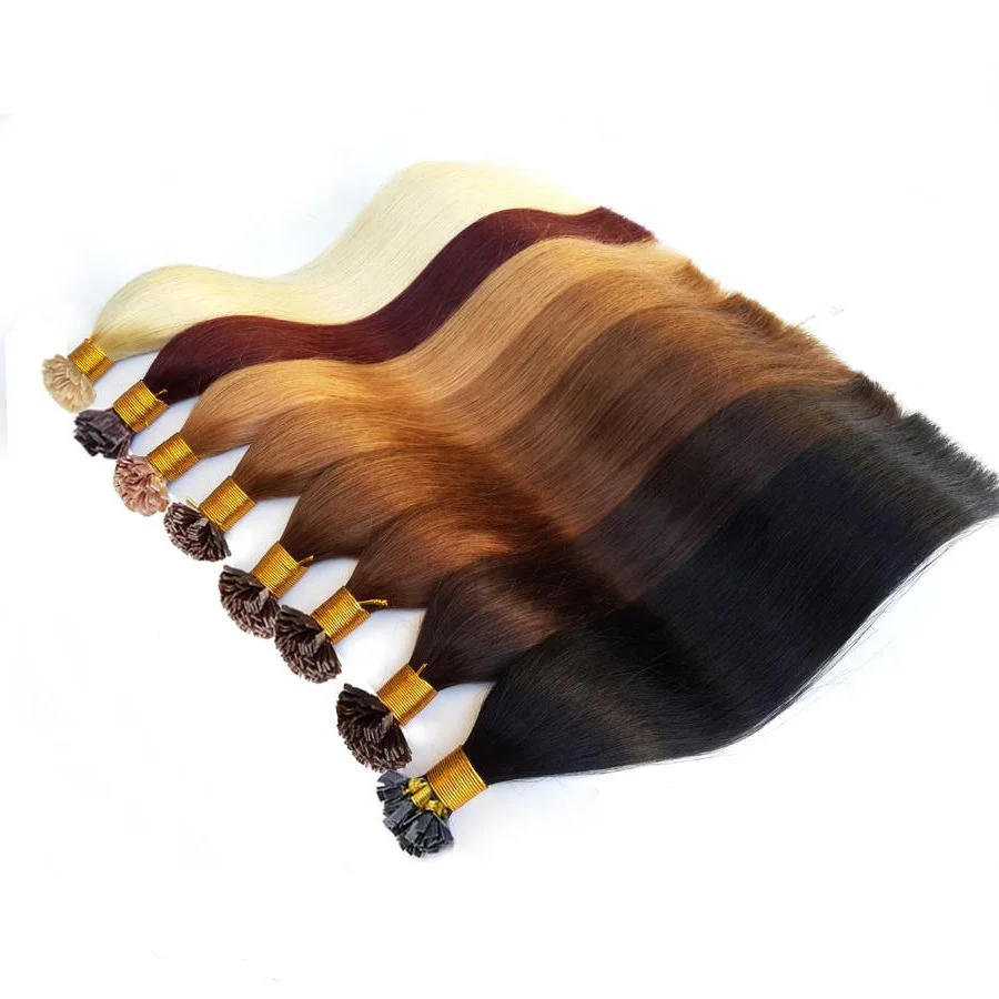 
 White market Best Selling Russian hair russian hair extensions flat tip russian hair extensions 1g/set 100g/pack  