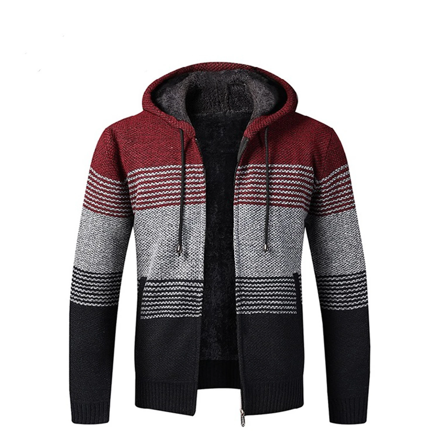 Мужской свитер с капюшоном Sidiou Group, осенне-зимний Кардиган с длинным рукавом, свитер, пальто, вязаный кардиган на молнии, Свитшот