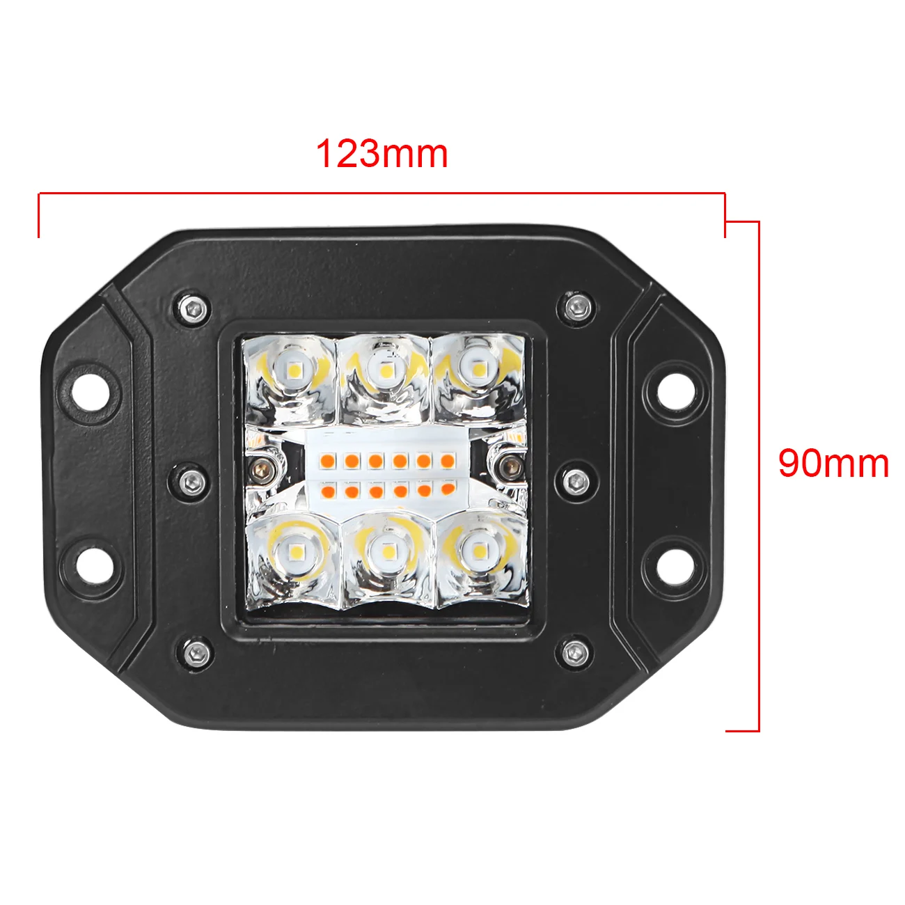 Cool White Amber Light Changing Colors Flash Strobe Cube LED Pods Flush Mount Combo 5 Inch 24W Work Light