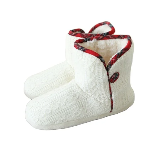 Good quality knitted winter boots for women 2021 cashmere mi-calf thicken non-slip soft sole winter boots