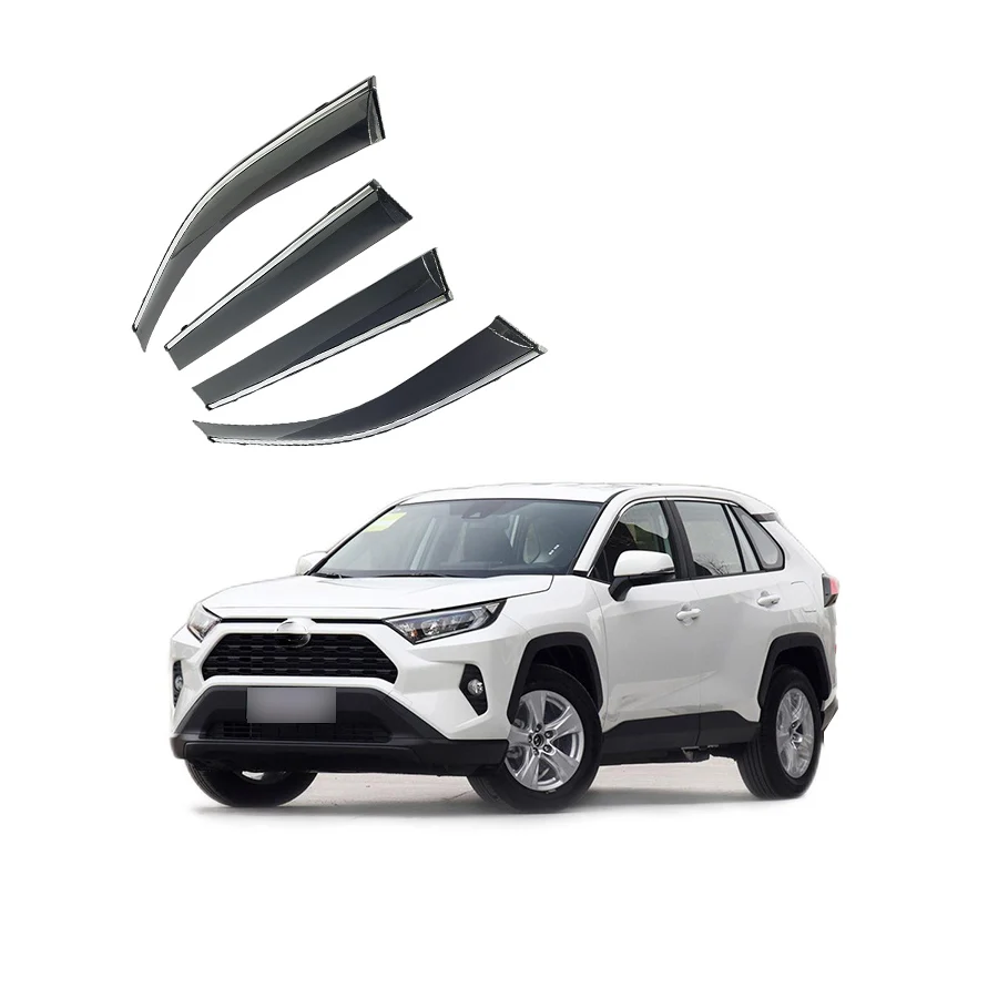 China professional manufacture window visor sun rain guard weather shield chrome strip for  -RAV4  rav-4