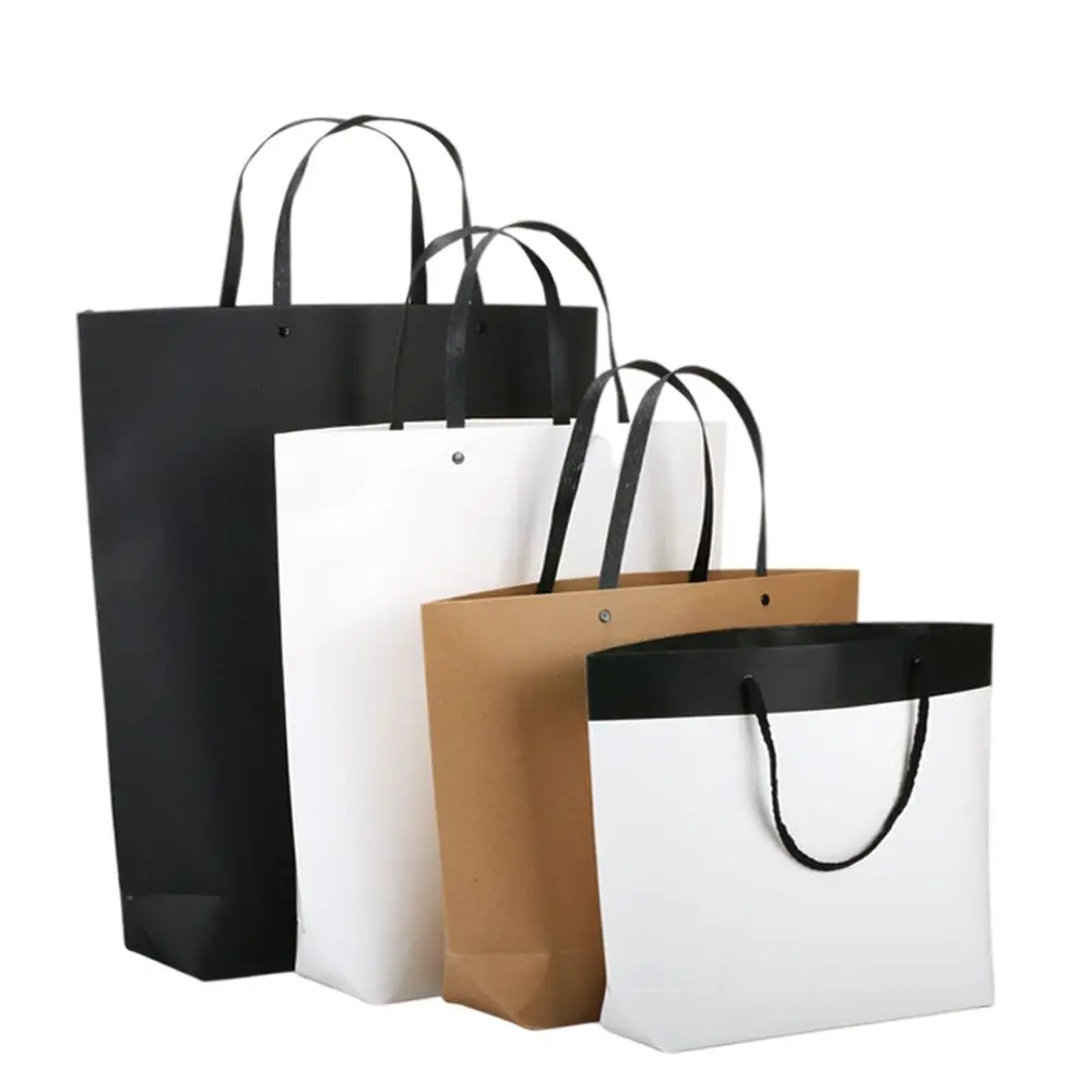 New Promotional Custom Logo Printed Large Capacity Gift Ribbon Handles Paper Bag For Promotion