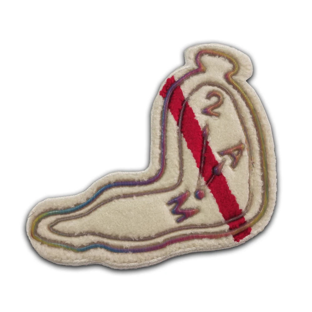 Custom Made Large Logo Embroidery Chenille Patch Heat Pressed Iron Patches for Clothing and Shoes Use