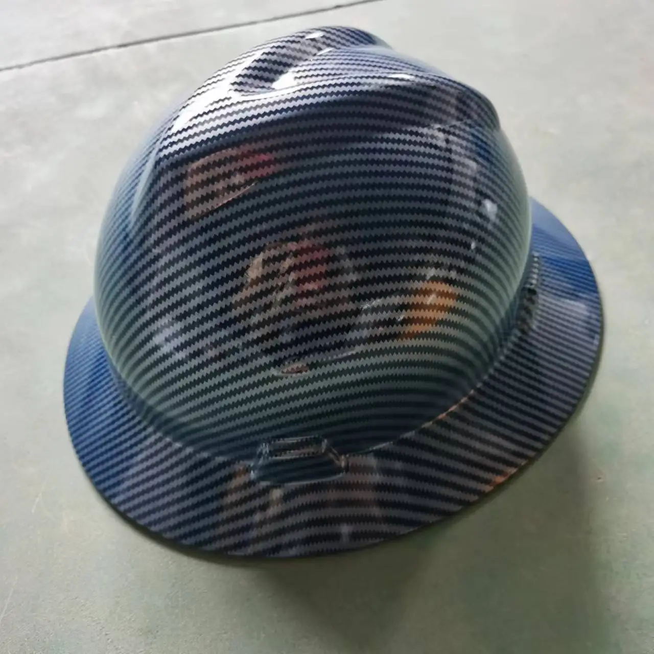 Water transfer printing industrial smart V guard safety helmet PPE carbon fiber hard hats custom logo