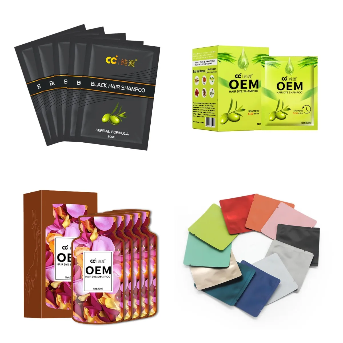 FULLY Natural Hair Color Shampoo Gray to White Oil Coloring Black Dye for Hair