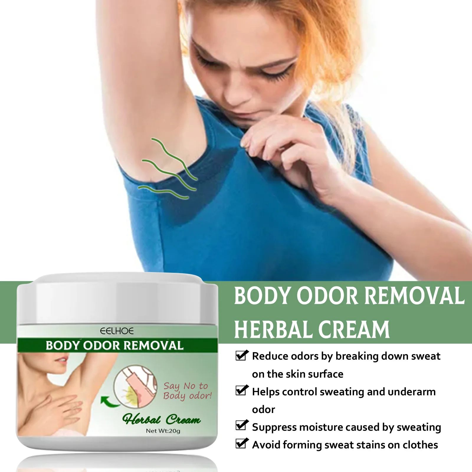 Herbal Body Care Cream  Gently Cleanses Armpits, Eliminates Odors, Lasting Fragrance, Refreshing & Portable Body Lotion