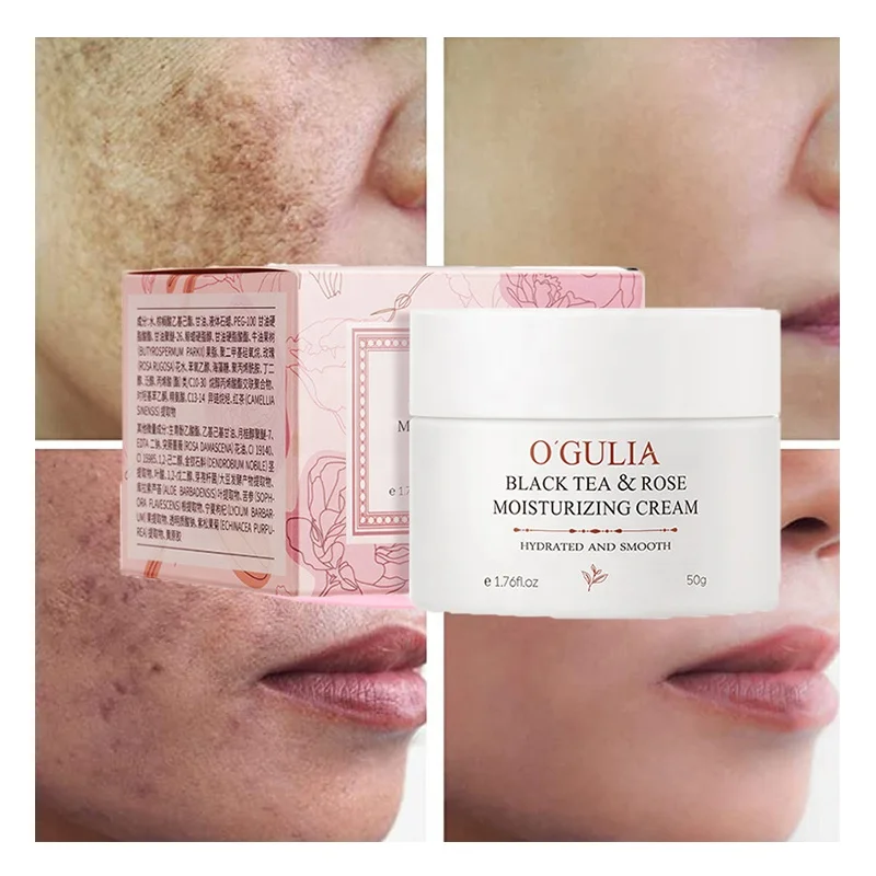 Немедленной крем для лица против морщин и ухода за кожей Отбеливающий Красота Косметика черный чай Роза