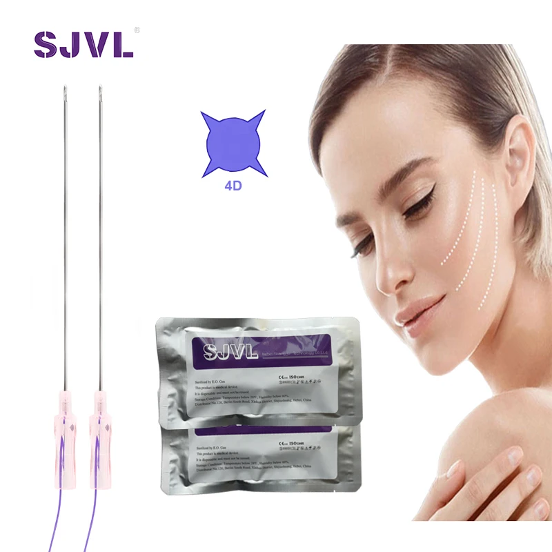 Wholesale 18g 120mm Face Lifting Barbed 4d Cog Hilos Tensores Pdo Thread Lift CE With Blunt W Type