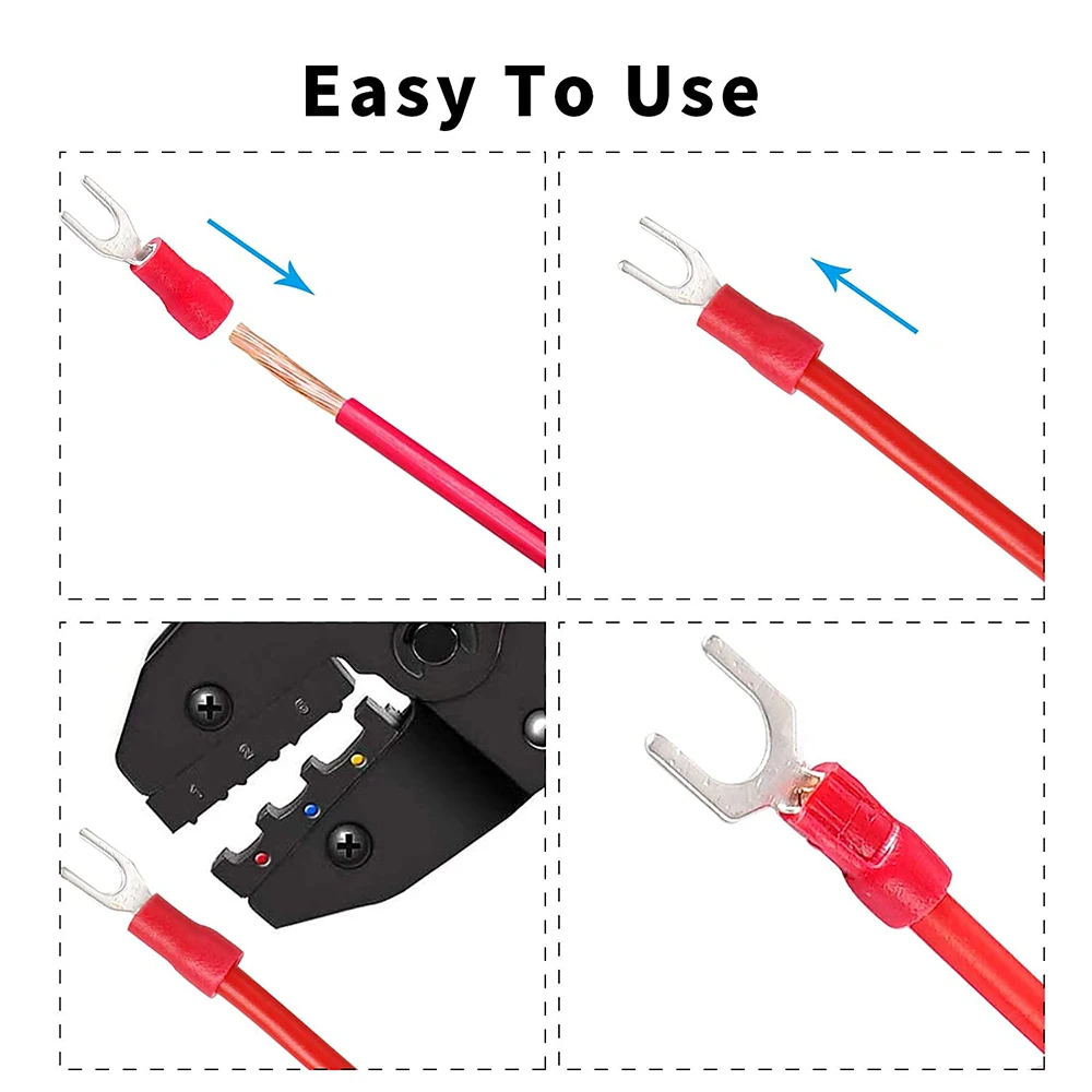 480PCS Insulated Wire Electrical Connectors Terminals Set Butt Bullet Spade Fork Ring Solderless Crimp Connectors Assortment Kit