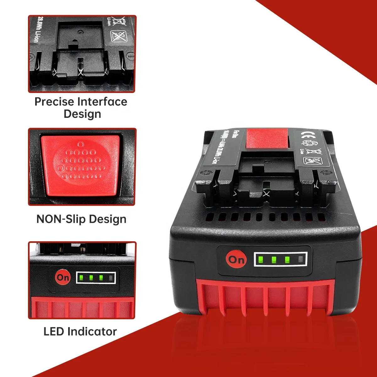 4.0Ah 5.0Ah 6.0Ah Lithium ion Battery Pack Replacement Bosch Battery 14.4v for Bosch Drill Battery BAT614 BAT607