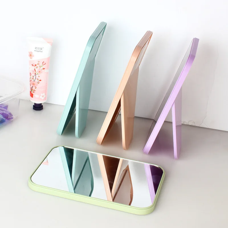 High-definition Single-sided Makeup Mirror Desktop Colorful Dressing Mirror Foldable And Portable Square Pinces Mirror Vertical