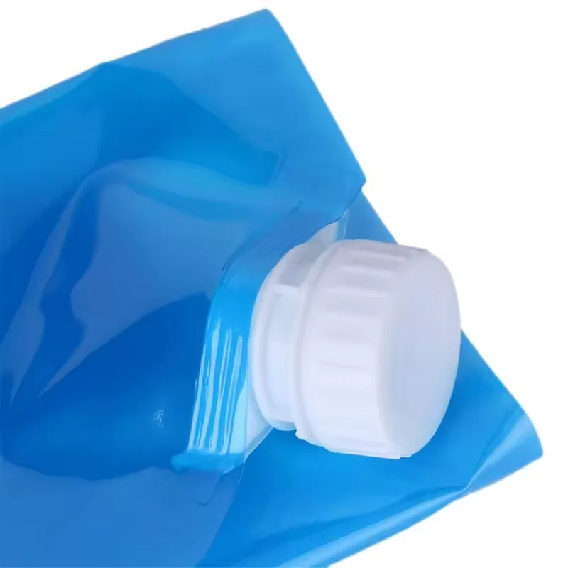 3L 5L 10L Blue Clear Plastic Stand Up Portable Lightweight Water Storage Packaging Carrier Tank Container Bag With Spout