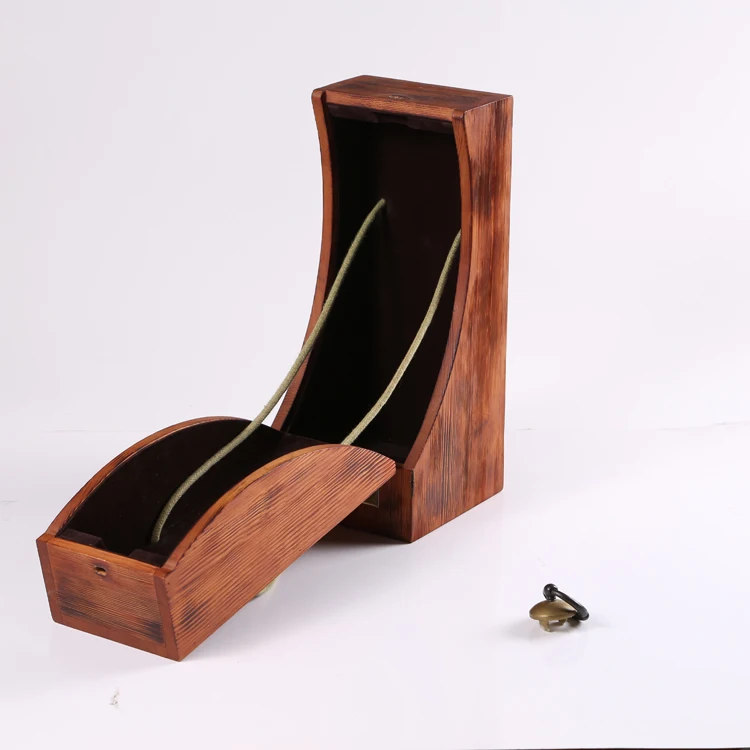 Classical Leaf Red Walnut Design Red Wooden Wine Collect Packing Box