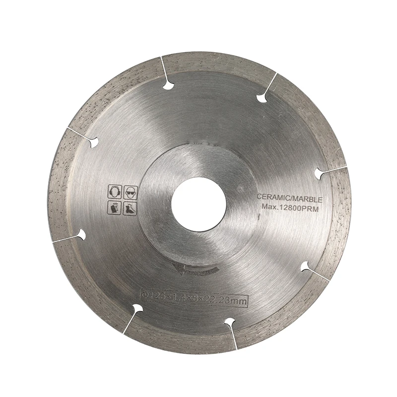 Zhongzuan 125x2x22mm Thin Kerf Turbo Diamond Circular Cutter Saw Blade For Wet/Dry Cut Ceramics Tile
