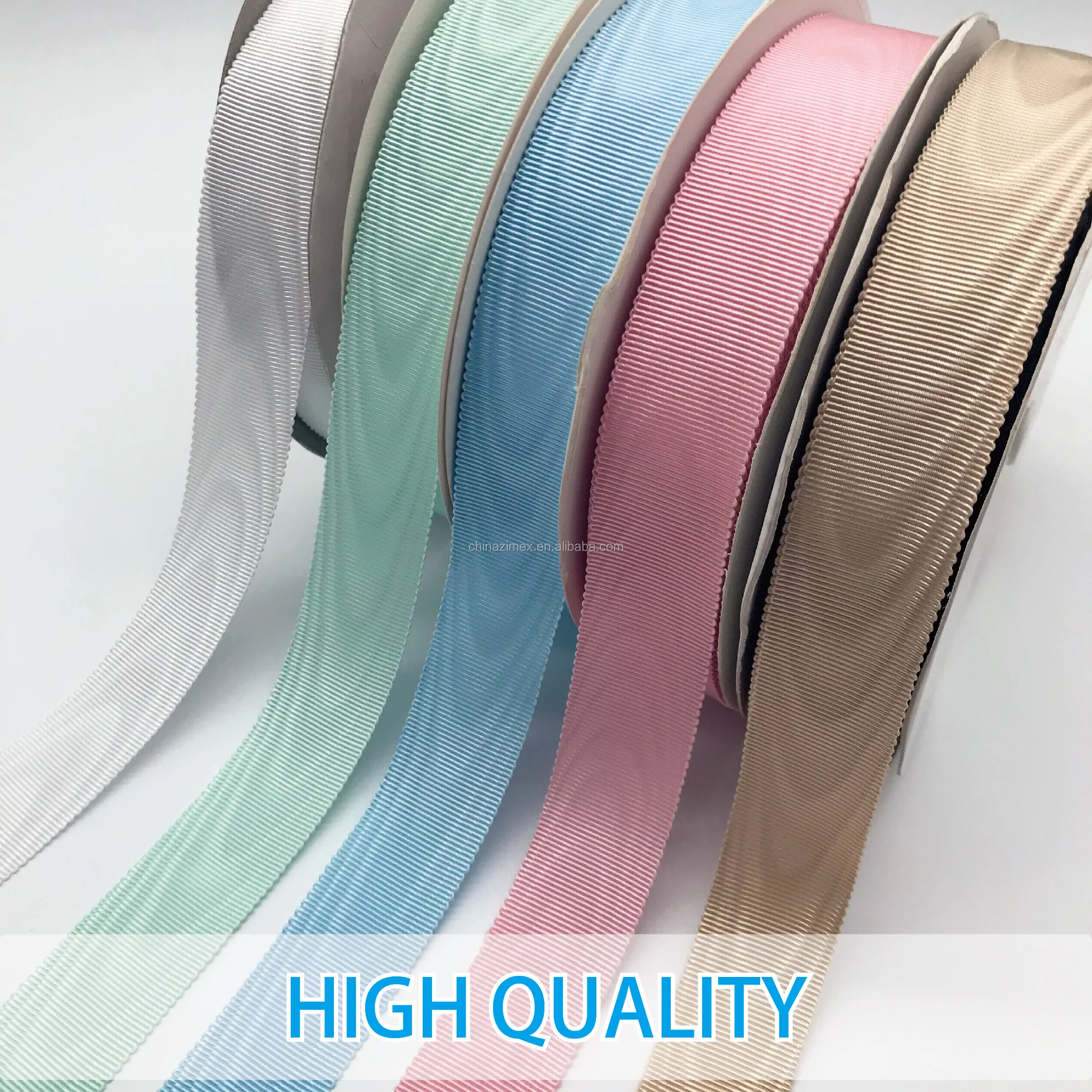 25mm pale green fashion polyester moire ribbons for garment accessories