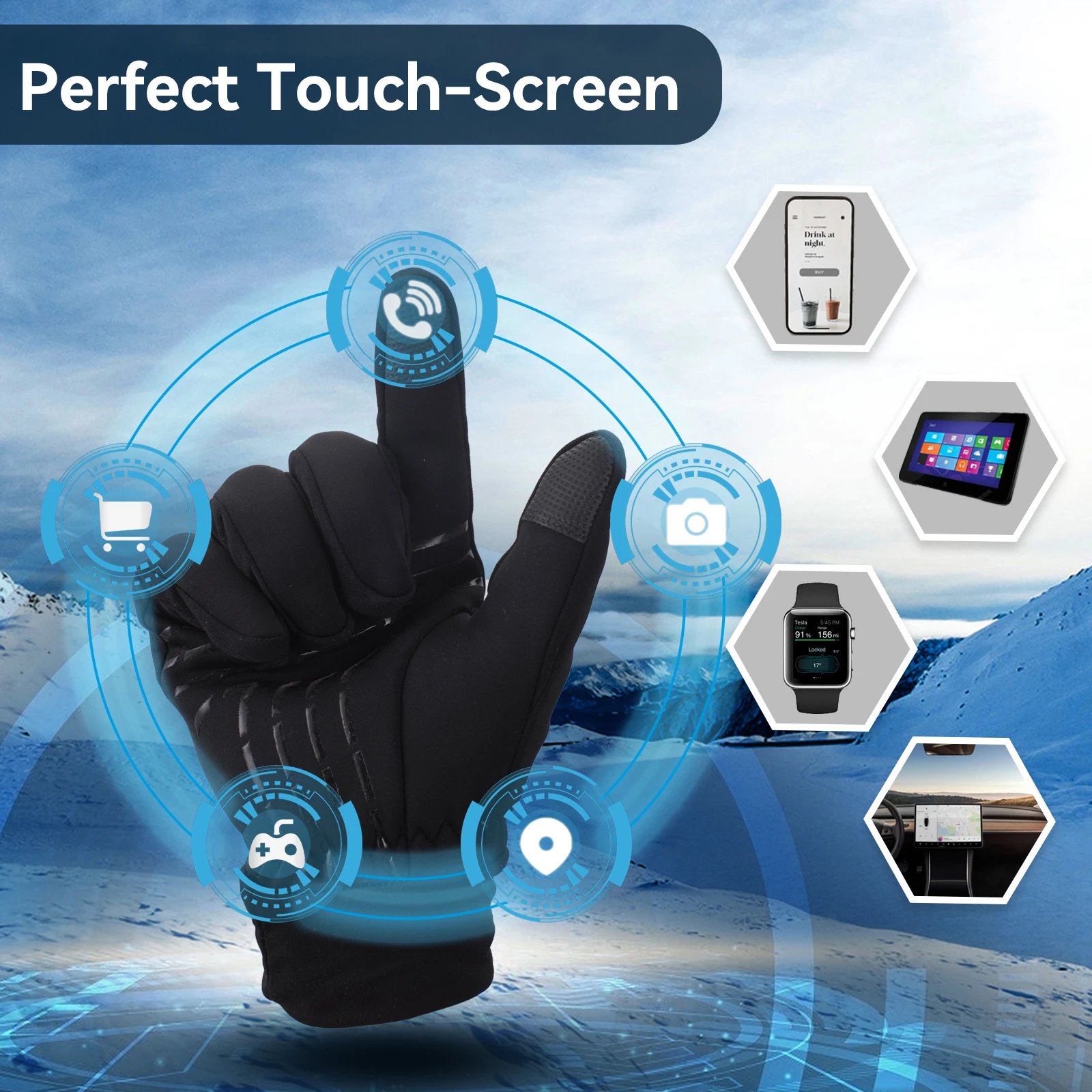 Amazon hot sales winter outdoor sport gloves Touch Screen thermal cycling running winter gloves