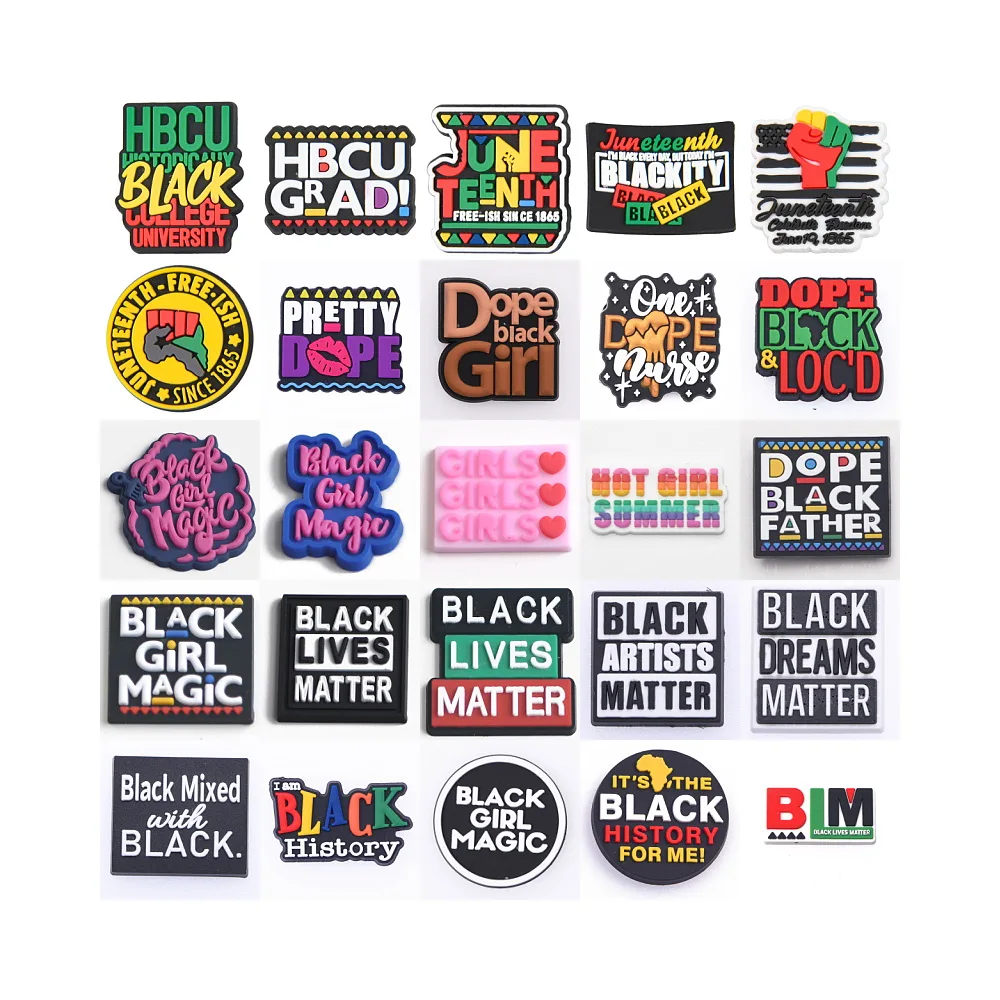PVC Accessory shoe Decorations Decor Accessories Women Custom Logo Sandal Wholesale Designer Charm Black Clogs Shoe clog Charms