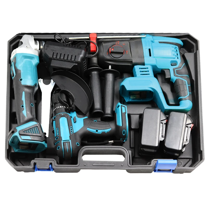Basic Electrician 3-Piece Cordless Tool Set with Battery Charger Combo Kit Hand-Powered Repair Tools in Case Packaging