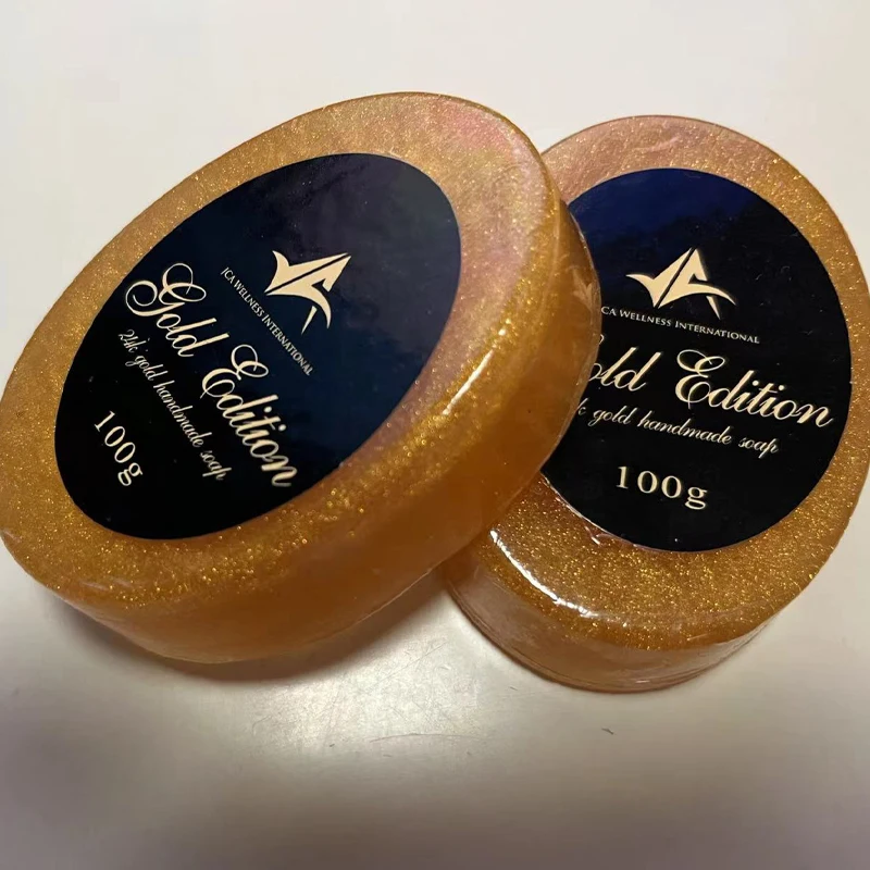 3pcs gold color Deep clean whitening spots handmade soap with gold color gift set