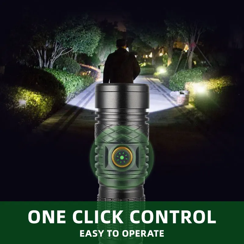 High Quality Outdoor Camping Rechargeable LED Flashlight 5 Work Modes Waterproof Tactical Handheld Large Flash