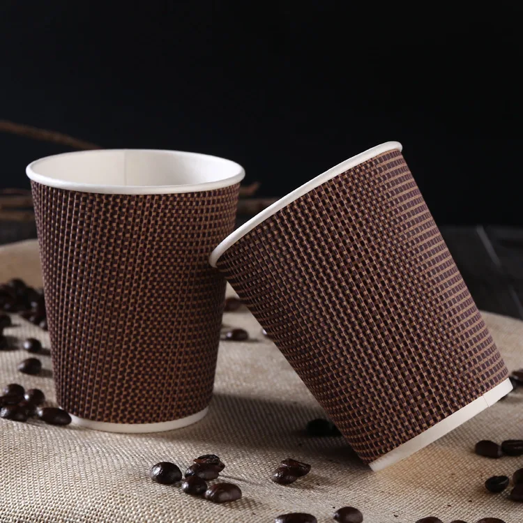 8oz disposable double wall heat insulation anti-scalding hot drink coffee cup custom logo with lid