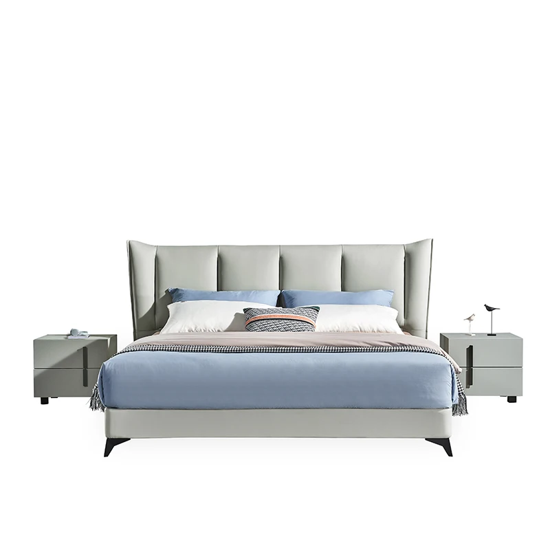 Wholesale Luxury Modern Design Bedroom Furniture King Size Leather Beds