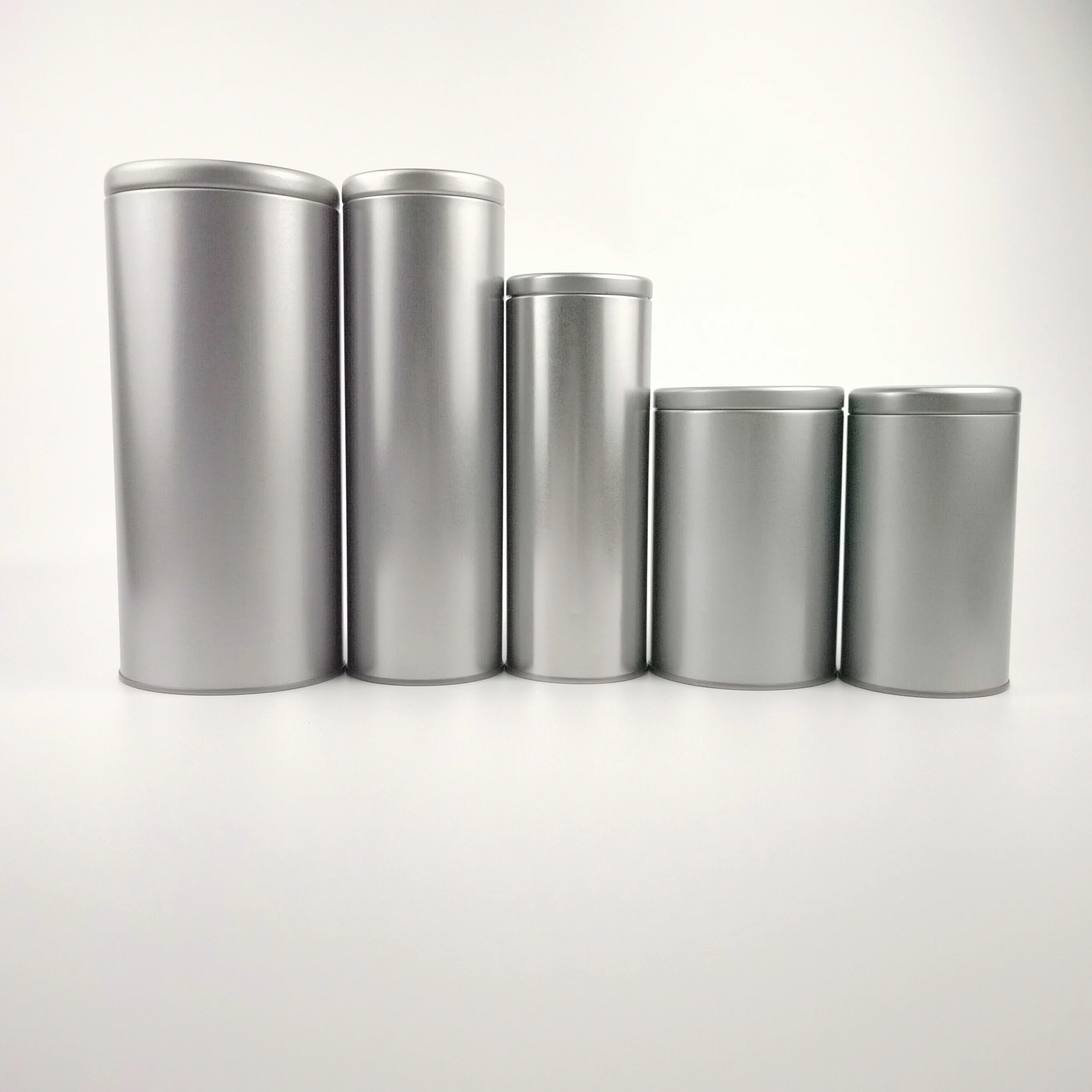 Reusable Empty Wholesale custom matte silvery round hookah shisha tin can for tobacco tin packaging