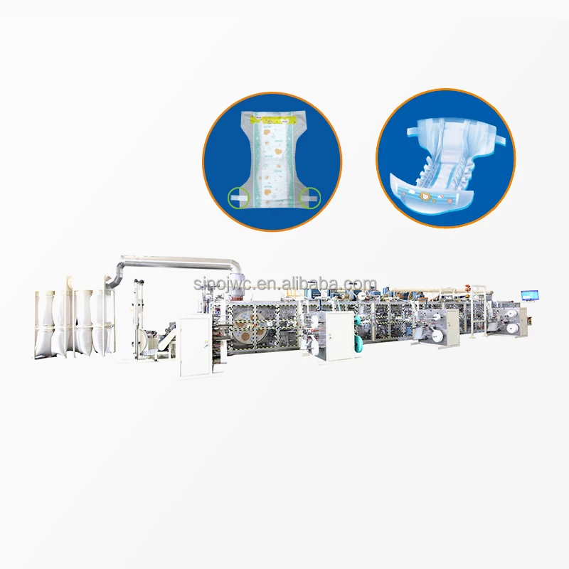 Good price full servo baby diaper equipment  T shape elastic ear baby diaper production line with CE to Turkey