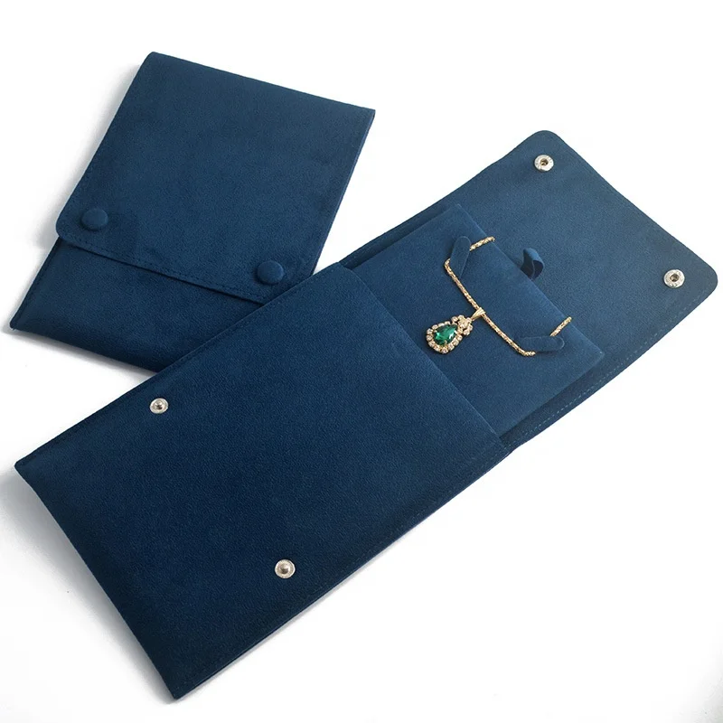 Good quality double snap fastenings plus inner card plate jewelry cloth bag earrings khaki necklace pendant bag