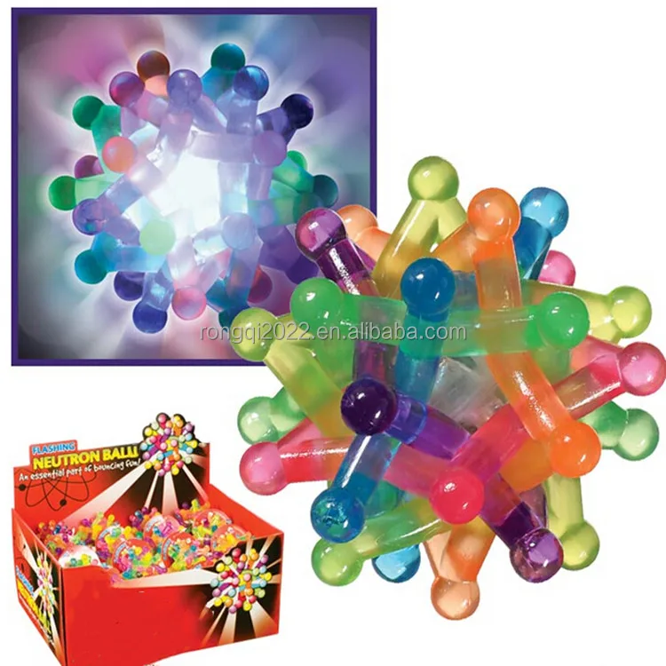 Светящийся со светодиодной подсветкой резиновый нейтронный шар сенсорная игрушка развивающий красочный вязаный шар-Метеор