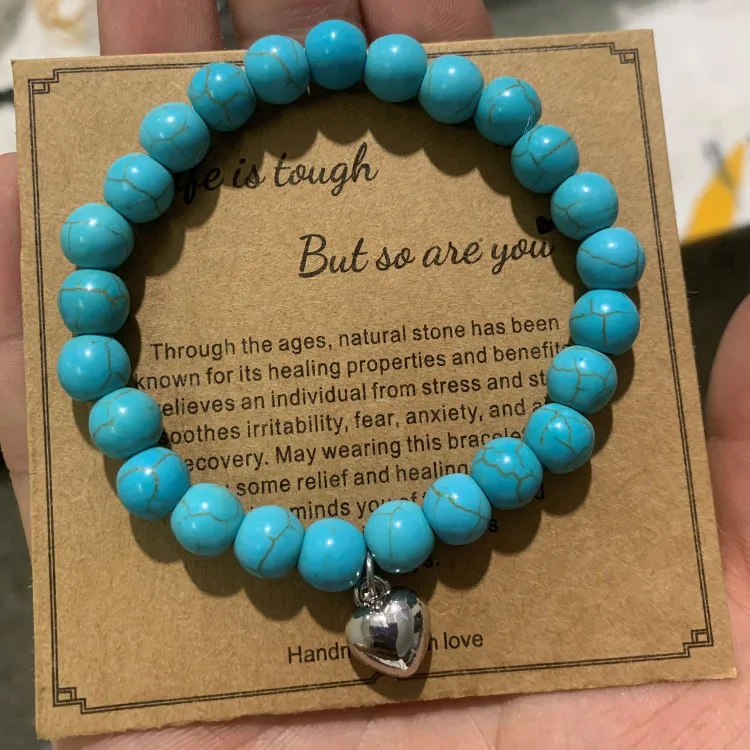 Unisex Trendy Natural Stone Bracelets Set Unique Birthday Gifts for Women Men Mom Daughter Friends Wife for Parties Weddings