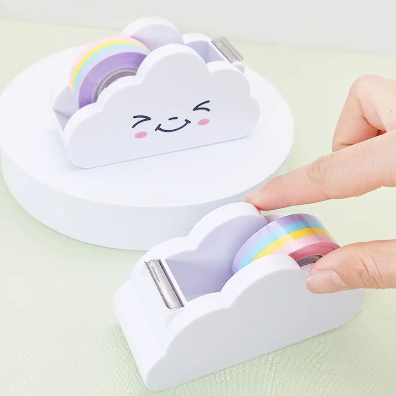 Plastic Tape Dispenser  Desk Office Desk Supplies Holder Desktop Tape Dispenser Organizer  Stationery Masking Tape Cutter
