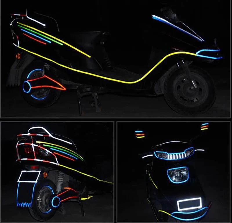 High Reflective Sticker Tape 8m*1cm Bike Fluorescent Warning MTB Stickers Cycling Bicycle Tapes Helmet Motorcycle Scooter DIY