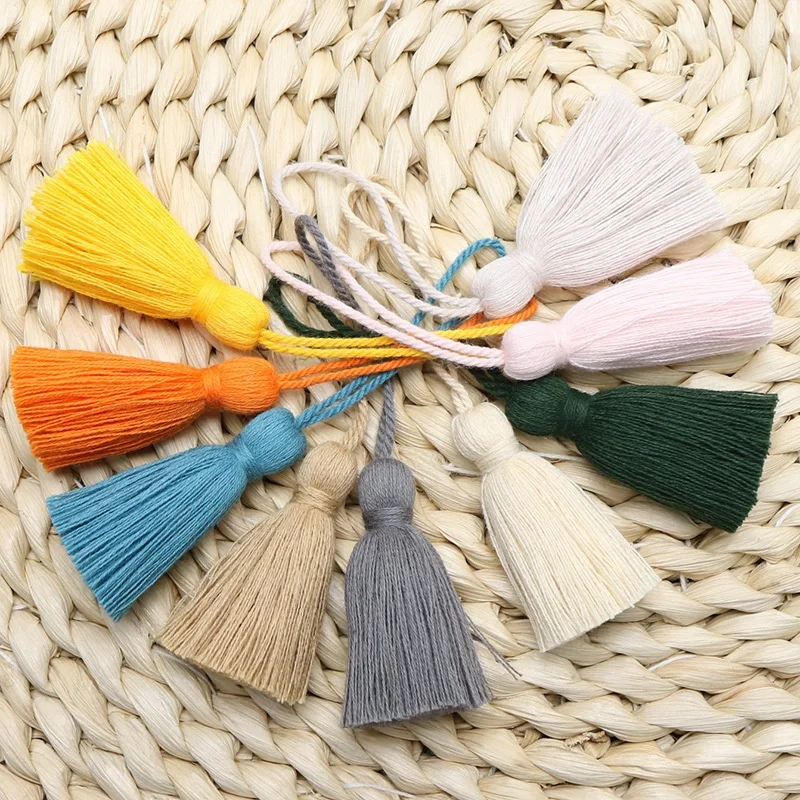 Wholesale cotton small tassel Hanging tassels with loop 5cm multi-colors hang decorations