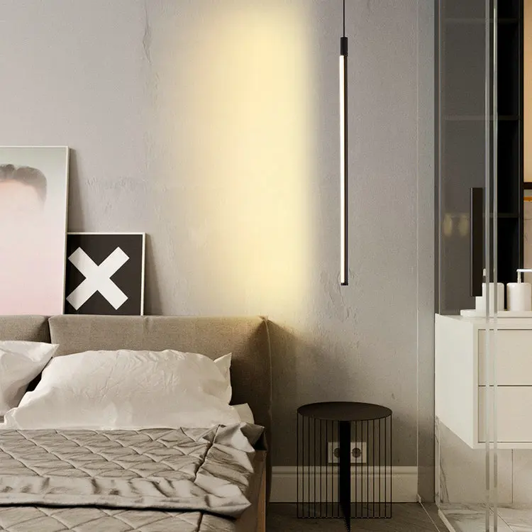 
Nordic Design Modern Black LED Hanging Suspended Pendant Lights Lamp for Bedroom Living Room Loft Nordic Home Decorative 