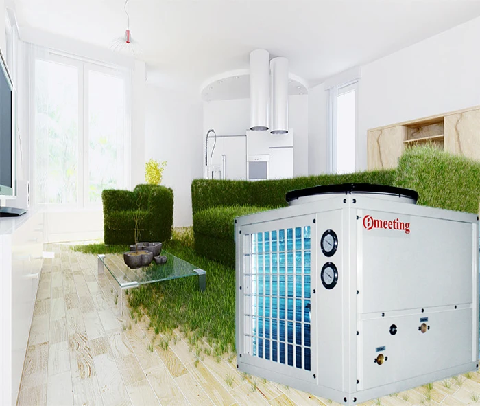 Meeting 12kw air source three-effect machine (EVI)  hot water 220V for heating and cooling