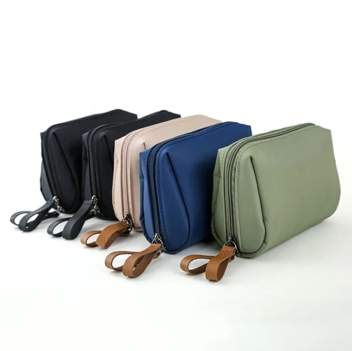 OEM customize logo size water proof soft mini make up pouch lips cosmetic bag nylon cosmetic bag for women female