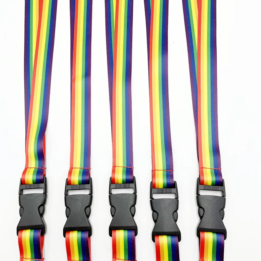 
High quality double lobster claw Lanyard Custom Keychain Lanyard With Logo Rainbow Lanyard 