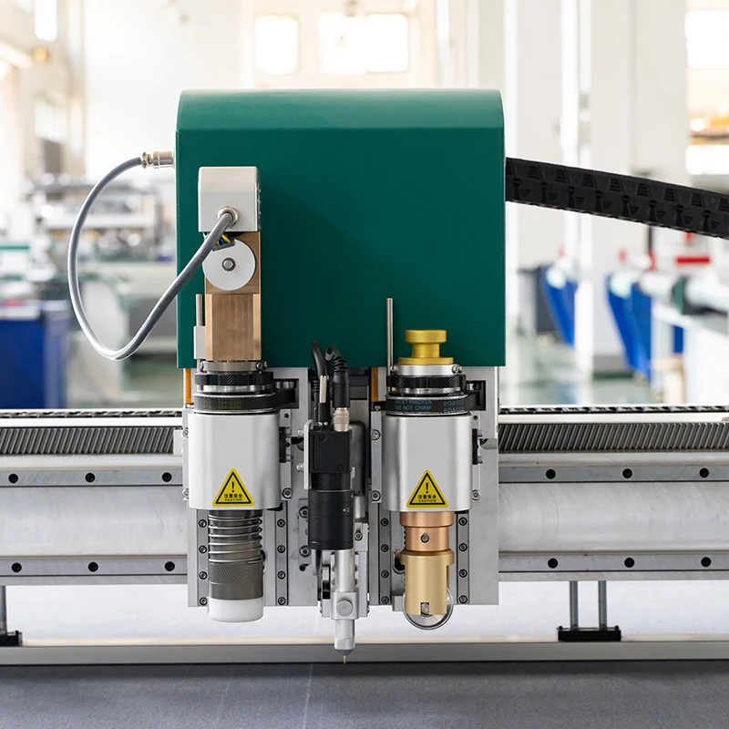 Double heads digital pot bamboo large card packing glass metal aluminium sit tea slide box die cutting machine with ccd Camera