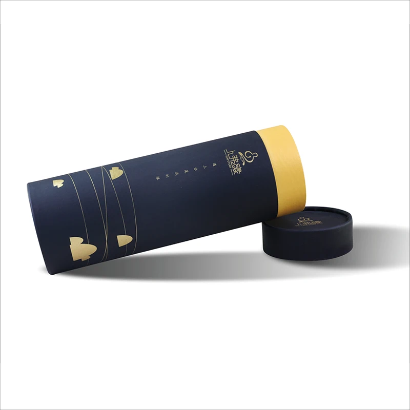 Luxury Carton Cylinder Box Big Tube White Background  Container For Tea Round Packaging