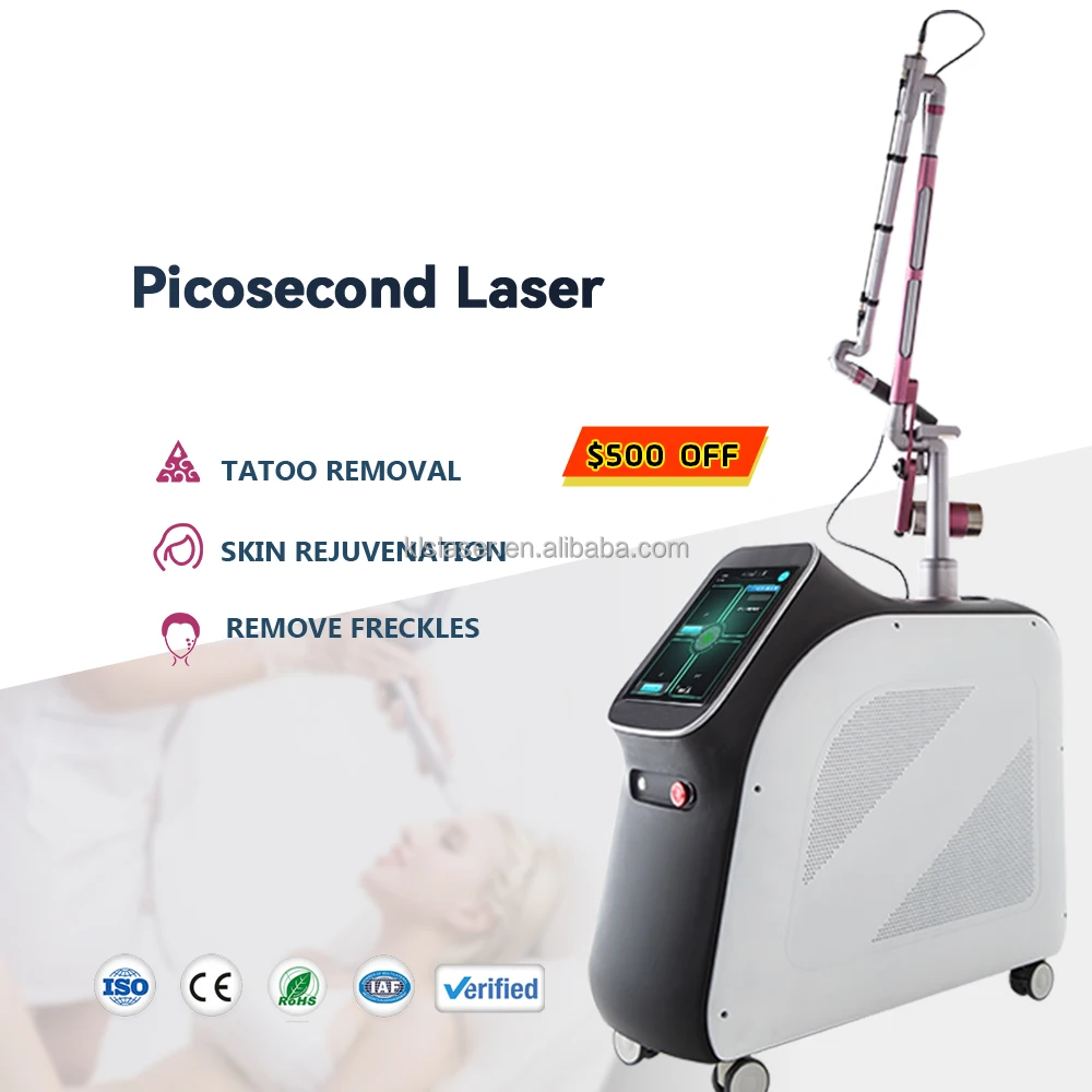 Double Crystal Double Rods pico laser pico second laser tattoo removal machine with 755nm Skin Whitening skin rejuvenation
