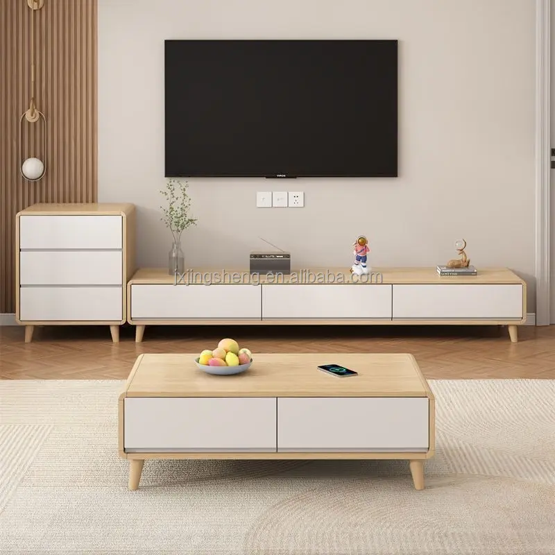 Living room household simple modern floor cream Tv Stand Tv Cabinet