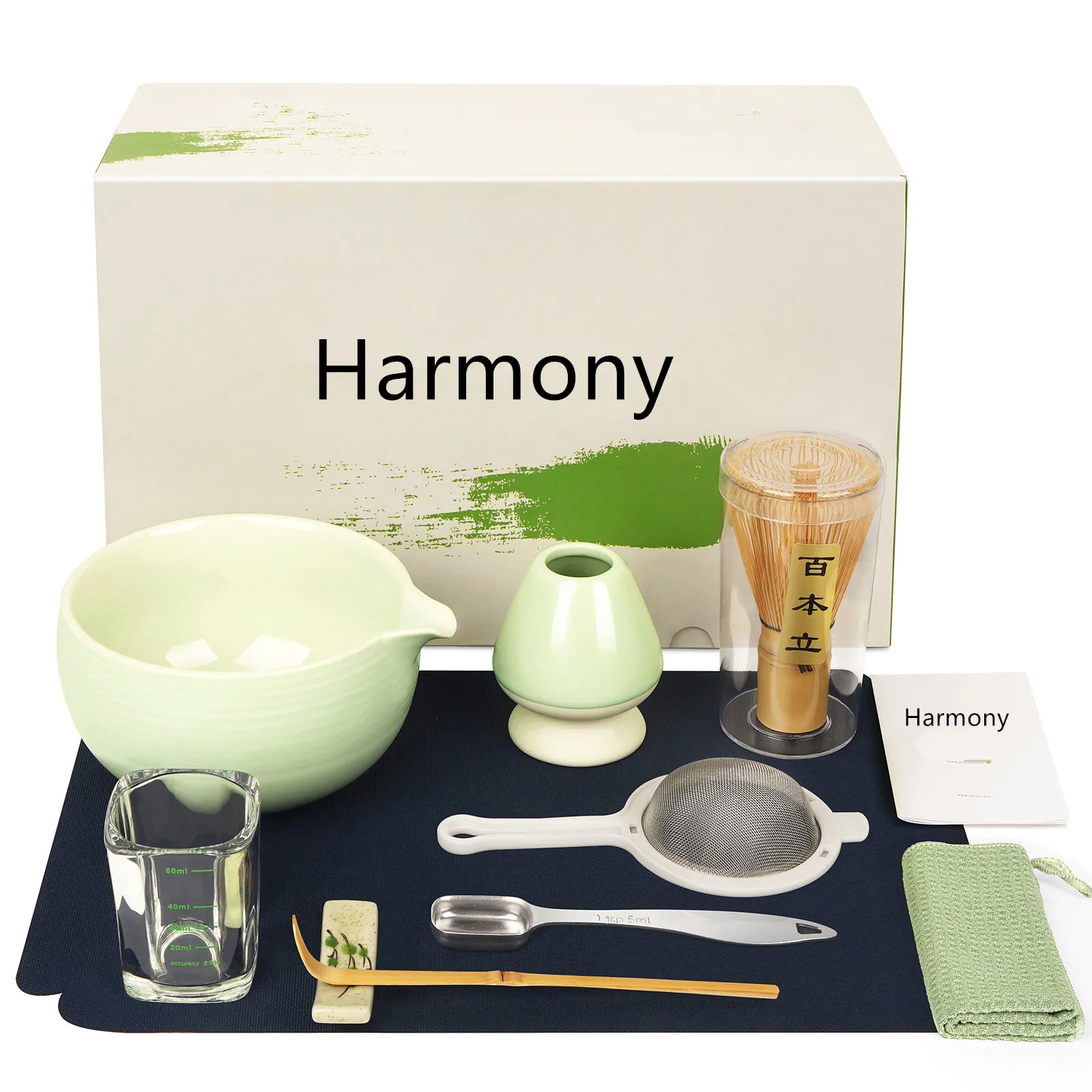Harmony Hot Selling Japanese Brush Hundred Bamboo Tea Whisk Milk Bowl Tool Bamboo Matcha Whisk Set