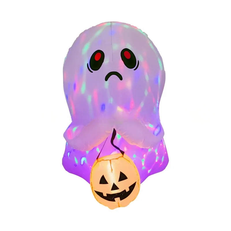 Halloween Inflatable Cute Ghost Outdoor Decorations Blow Up Yard Ghost with Built-in LEDs for Indoor Garden Lawn Party Decor