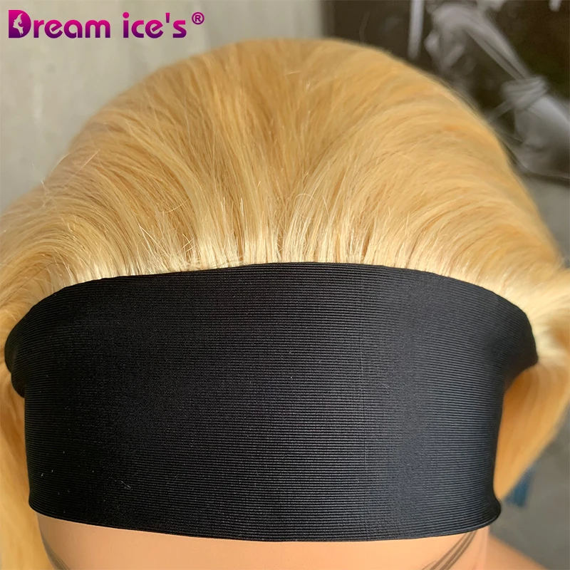 Wholesale 613 Honey Blonde Brazilian Straight Human Hair Headband Wigs Glueless Pre Plucked Remy 150% Density For Black Women