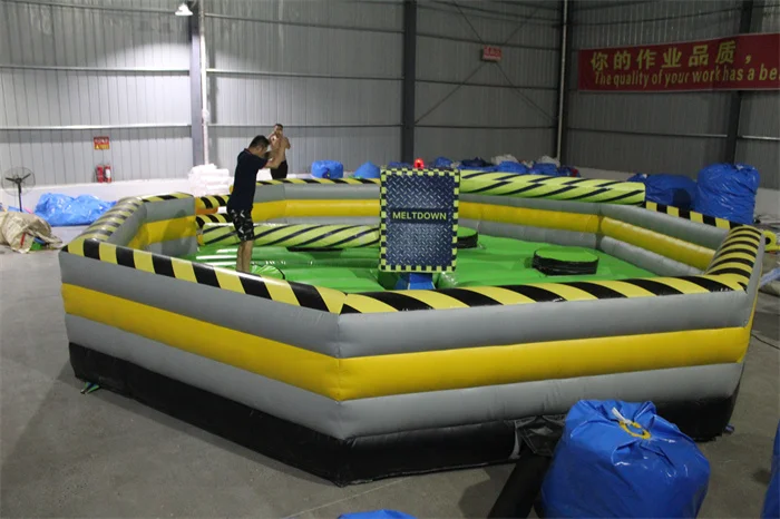Outdoor Carnival Games Inflatable Dizzy Meltdown Wipeout Bouncer House Game Inflatable Crazy Spin Meltdown For Adults